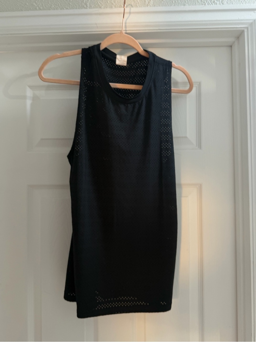 Women’s Black Perforated Athletic Tank Top
